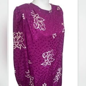 Vintage SCHRADER SPORT New York Purple Floral Dress 10 M/L